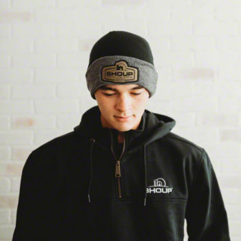 CP90 - Shoup Knit Cap With Leather Patch