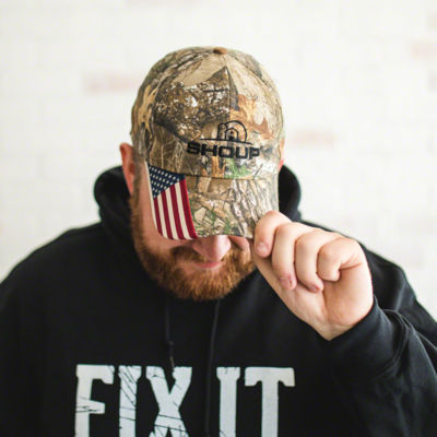 Shoup Camo Hat With Flag