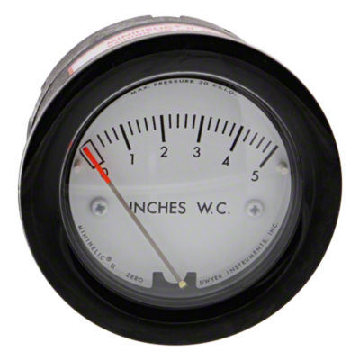 Pressure Gauge 0-5 WC, 2-7/8" Diameter